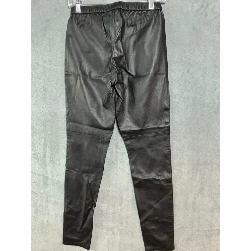Michael Kors Womens Faux Leather Pants Size 2 Black Pull On Stretch High Rise